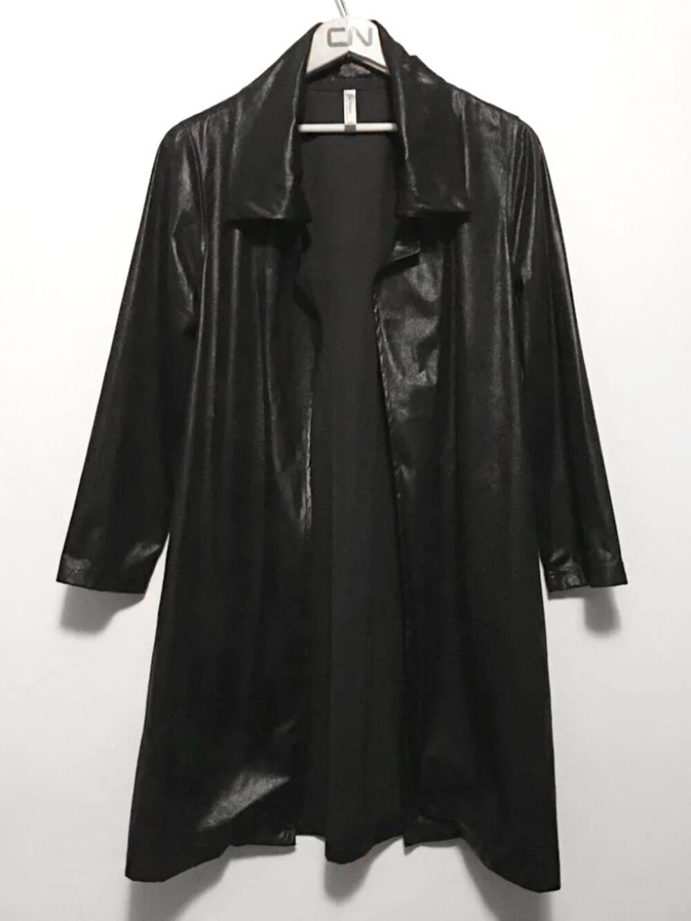 Shiny Y2K Cyberpunk Open Trench Coat Cardigan - S
